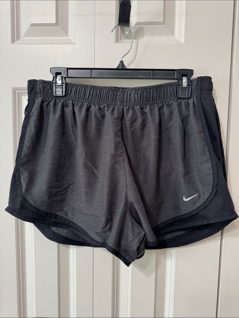 Nike Women's Dark Gray Athletic Running Shorts with Swoosh